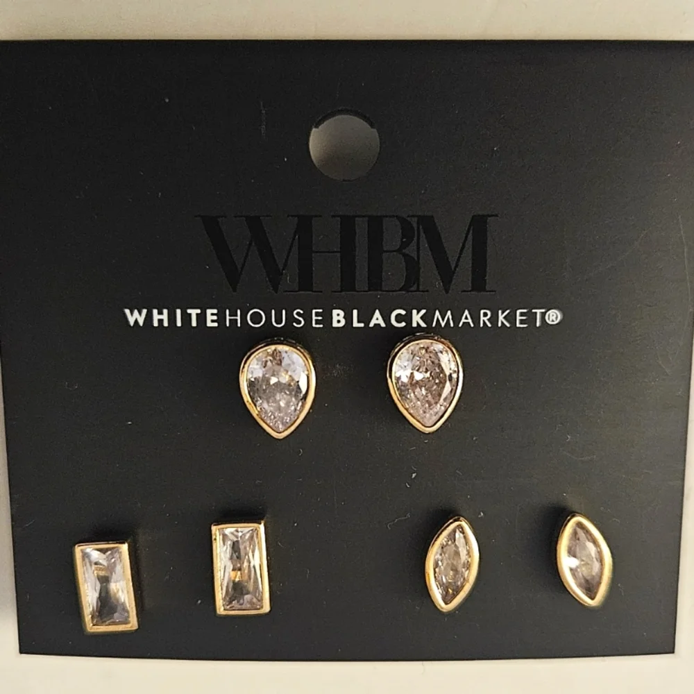 Host Pick! WHBM 3 Pairs Stud Earrings NEW - Picture 1 of 10